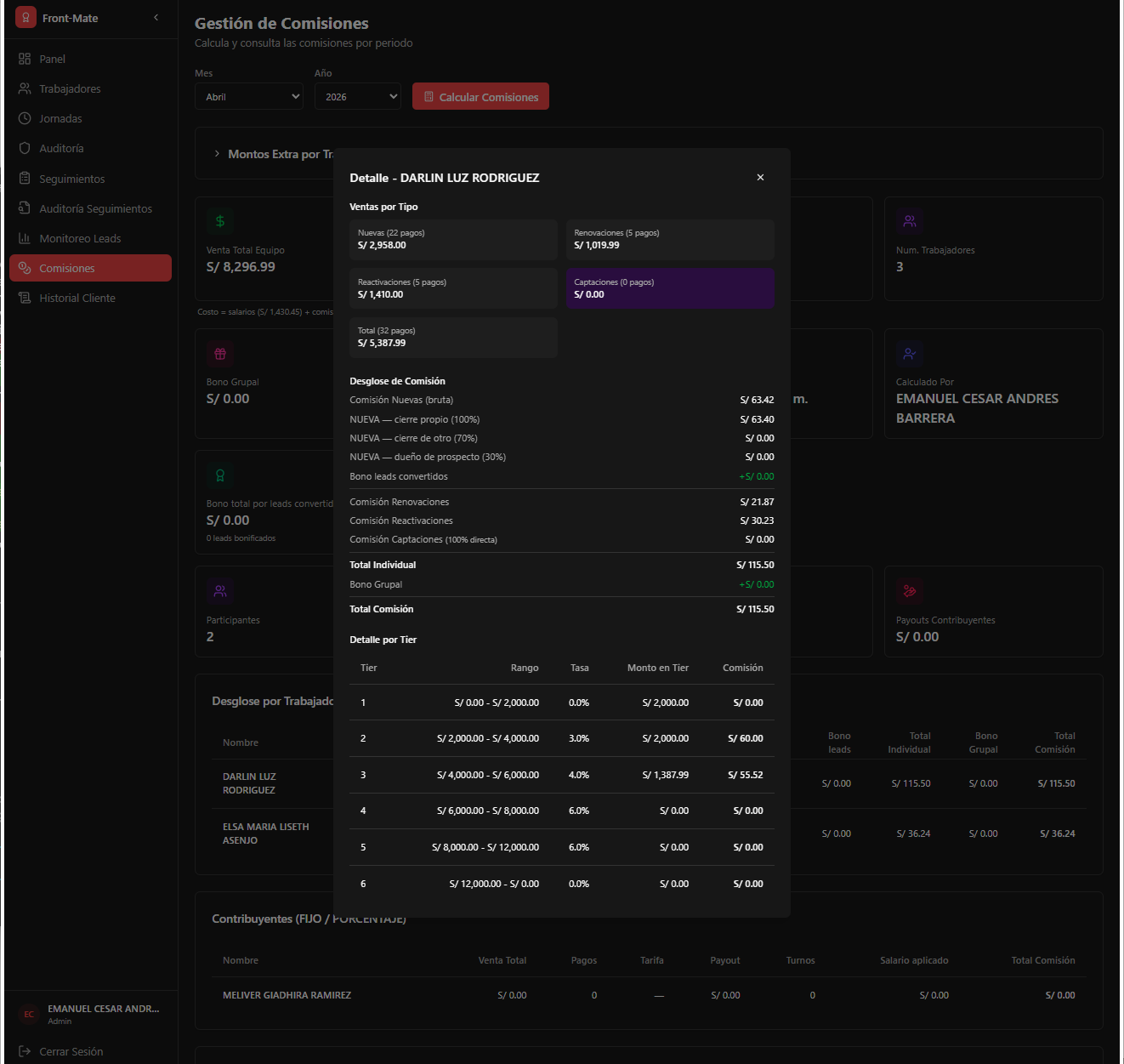 PM Mates — Commissions management